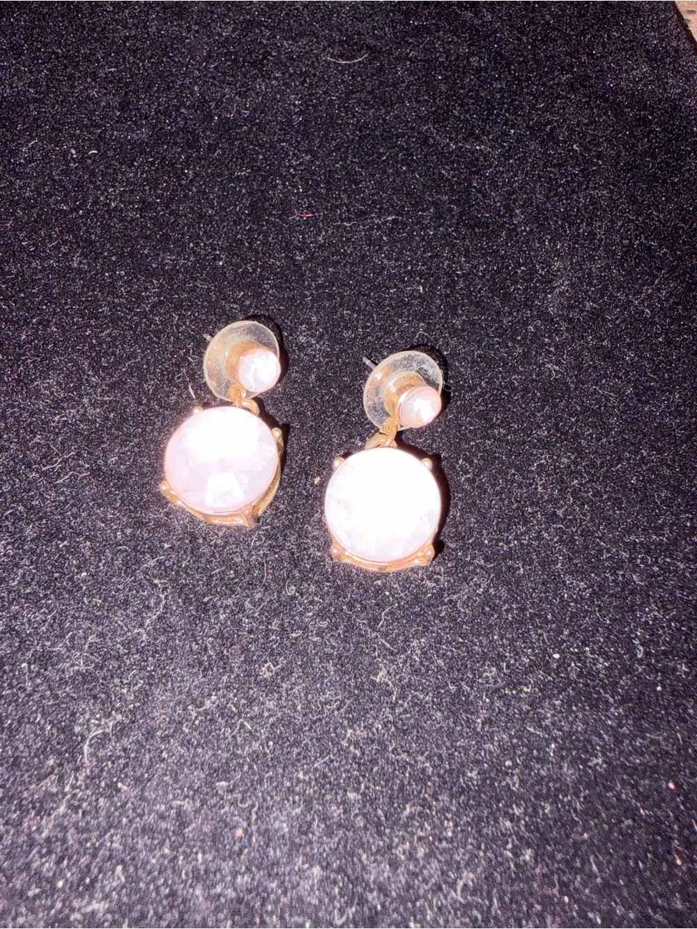 Delicate Pink Stone Drop Earrings - Women Jewelry